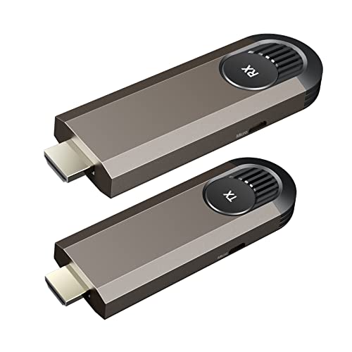 Topbuy Wireless HDMI Transmitter and Receiver, Designed for Laptops,Plug & Play, Dongle Adapter,Support 2.4/5GHz for Streaming Video/Audio from PC to HDTV/Projector
