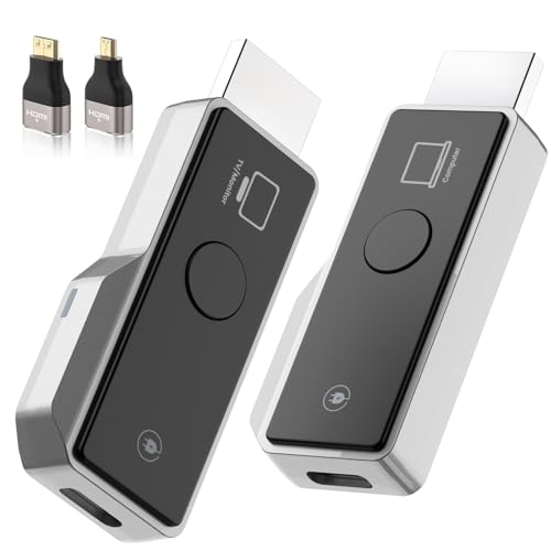 PEDUMMY Wireless HDMI Transmitter and Receiver-Plug & Play 1080P/60Hz 2.4+5G for Streaming Video and Audio to HD TV/Monitor/Projector from Laptop/PC (1 Transmitter & 1 Receiver)