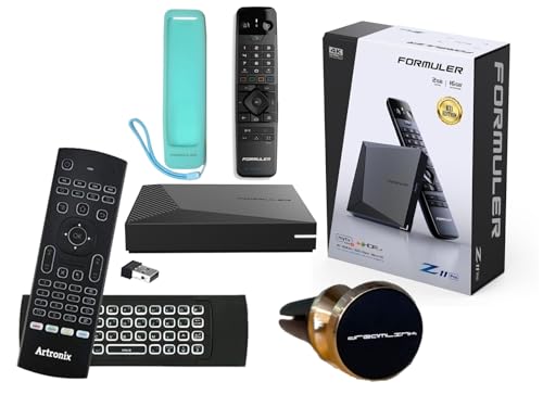 Formuler Z11 Pro Android 11 2GB Ram 16GB ROM 4K with Universal Bluetooth Voice Remote Control BT1 Edition & Case Cover + Extra Air Remote Keyboard Backlit + Extra Magnetic Mount