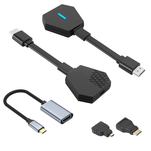 Syncdeck Wireless HDMI Transmitter and Receiver with USB C to HDMI Adapter 1080P@60Hz (165Ft) 5G Wireless HDMI Adapter Kit for PC, Laptop,Switch,TV Box, to TV, Monitor, Projector Black