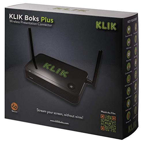 KLIKBoks Plus Wireless Presentation System with Wi-Fi, Ethernet, VGA & HDMI Video, Media Player & Wireless Remote