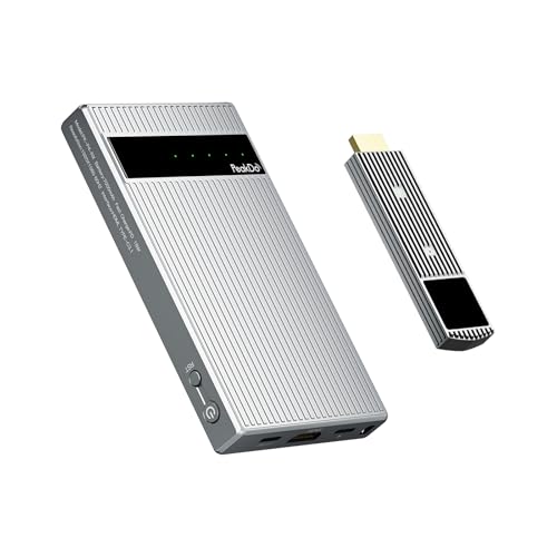 PeakDo Wireless HDMI Transmitter and Receiver 1080P,0 Latency Wireless HDMI with Battery,60GHz 100Ft HDMI Wireless Kit for Video Streaming to Monitor,TV,AR Glasses from PS5/4,Xbox,Switch,Laptop,PC