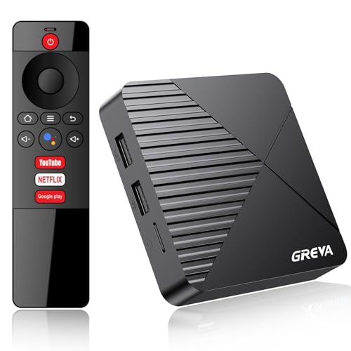 GREVA Android TV Box 13.0 4GB RAM 64GB ROM Smart TV Box 8K RK3528 Chip with WiFi6 BT5.0 Gigabit Ethernet LAN 3D HDR10 HD Video Streaming Box 2024