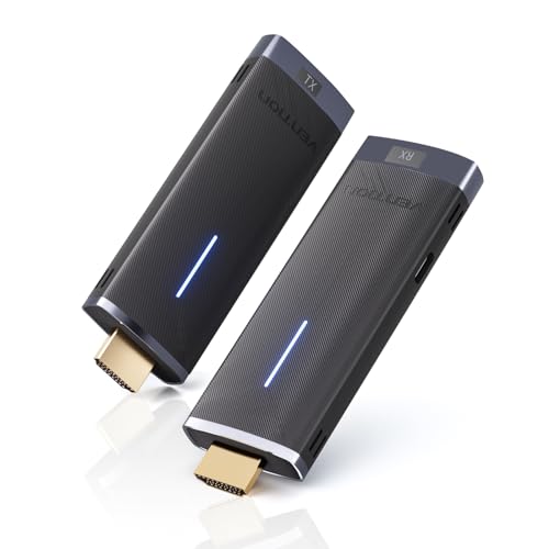 VENTION Wireless Monitor HDMI Transmitter and Receiver, Projector hdmi Wireless Receiver Portable HDMI Extender HDMI Kit, 2.4/5GHz HDMI Adapter for Streaming Video from PC to Monitor/Projector/HDTV