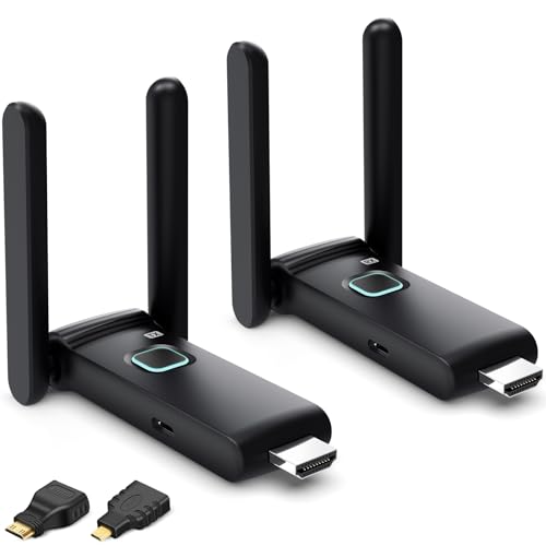 Wireless HDMI Transmitter and Receiver,HDMI Wireless Remote Adapter 165FT/50M,No Hot,Plug and Play,2.4/5GH for 1080P Wireless Streaming Video from Laptop,Cable Box,Camera,Netflix to Monitor/TV/Phone