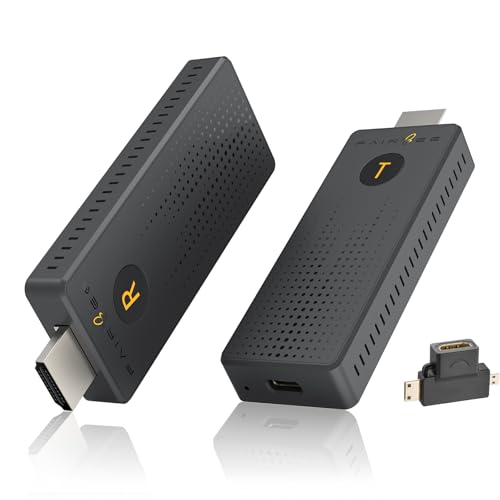 Wireless HDMI Transmitter and Receiver 4K,Wireless HDMI Extender Kit True 4K,Plug and Play, Support 16TXs to 1RX,with HDMI Adapter, Wireless Streaming Audio/Video Device from Laptop/PC to TV/Projector