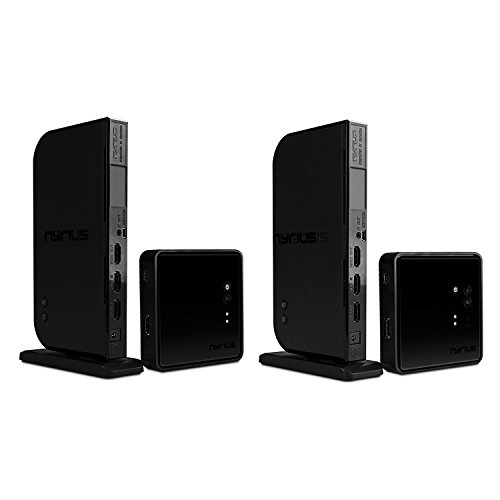 Nyrius Aries Home+ Wireless HDMI 2X Input Transmitter & Receiver for Streaming HD 1080p 3D Video and Digital Audio from Cable Box, Satellite, Bluray, DVD, PS4, PS3, Laptops, PC - 2 Pack