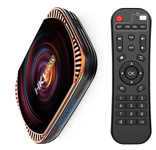 Android 11.0 TV Box 4GB RAM 64GB ROM TV Box HK1 Box X4 Amlogic S905X4 64-bit Quad Core with Dual Wi-Fi 2.4G/5.0G, BT 4.0/ 3D Ultra HD 8K/ H.265/ 1000M LAN/USB 3.0 Smart TV Box