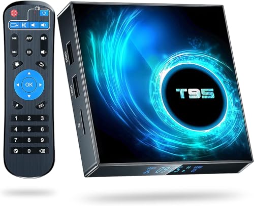 T95 Android TV Box 4GB RAM 128GB ROM, 2024 Android TV Box 10.0 with Max Storage, 4K 6K TV Box Android Allwinner H616 3D UHD H.265 2.4G/5G Dual-Band Wi-Fi Bluetooth 100M Ethernet Android Box