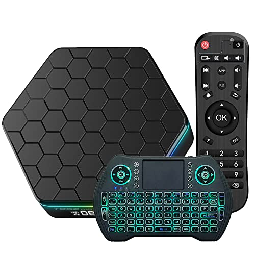 Android TV Box 12.0, 2024 Android TV Box 4GB 64GB Support WIFI6 6K 4K Android Box H618 Quad Core with 2.4/5G WiFi BT5.0 Ethernet 100M HDR10 TV Box Android with Mini Wireless Keyboard