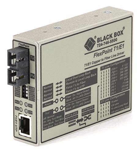 Black Box FlexPoint Modular Media Converter, RS-232 to Fiber, Single-Mode, 30 km, SC