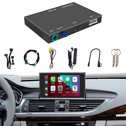 Compatible with Audi 2015-2018 A6 A7 C7 with Telescopic Screen & MIB2+ Version Wireless CarPlay Android Auto Mirrorig Retrofit Kit, Support USB Plays, HDMI, Built-in YouTue App