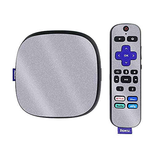 MightySkins Glossy Glitter Skin Compatible with Roku Ultra HDR 4K Streaming Media Player (2020) - Solid Gray | Protective, Durable High-Gloss Glitter Finish | Easy to Apply | Made in The USA