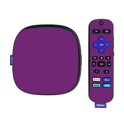 MightySkins Skin Compatible with Roku Ultra HDR 4K Streaming Media Player (2020) - Solid Purple | Protective, Durable, and Unique Vinyl Decal wrap Cover | Easy to Apply | Made in The USA