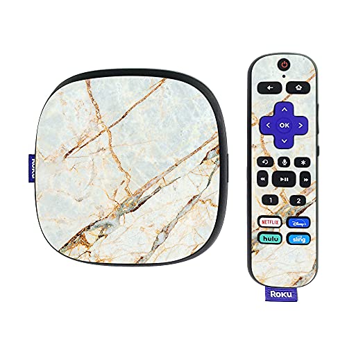 MightySkins Skin Compatible with Roku Ultra HDR 4K Streaming Media Player (2020) - Antique Marble | Protective, Durable, and Unique Vinyl Decal wrap Cover | Easy to Apply | Made in The USA