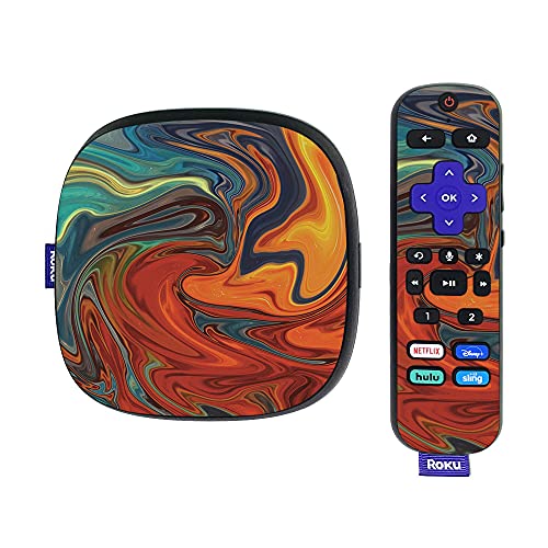 MightySkins Skin Compatible with Roku Ultra HDR 4K Streaming Media Player (2020) - Lava Water | Protective, Durable, and Unique Vinyl Decal wrap Cover | Easy to Apply | Made in The USA
