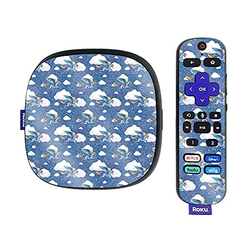 MightySkins Glossy Glitter Skin Compatible with Roku Ultra HDR 4K Streaming Media Player (2020) - Rainbow Pegasus | Protective, Durable High-Gloss Glitter Finish | Easy to Apply | Made in The USA