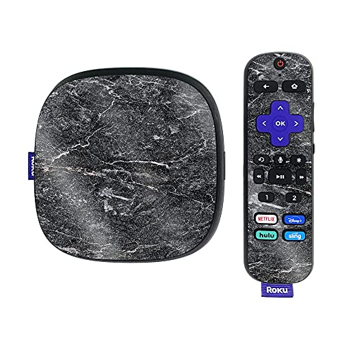 MightySkins Glossy Glitter Skin Compatible with Roku Ultra HDR 4K Streaming Media Player (2020) - Onyx Marble | Protective, Durable High-Gloss Glitter Finish | Easy to Apply | Made in The USA