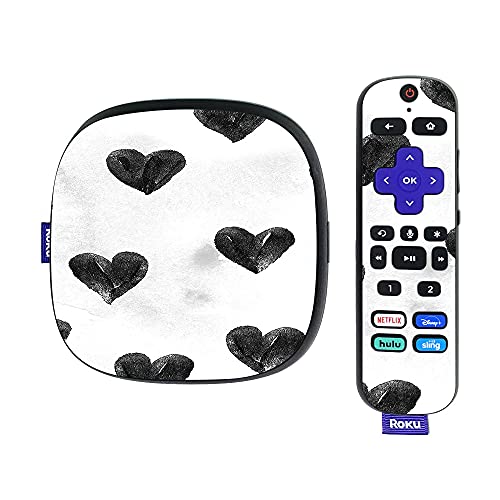 MightySkins Skin Compatible with Roku Ultra HDR 4K Streaming Media Player (2020) - Ink Hearts | Protective, Durable, and Unique Vinyl Decal wrap Cover | Easy to Apply | Made in The USA