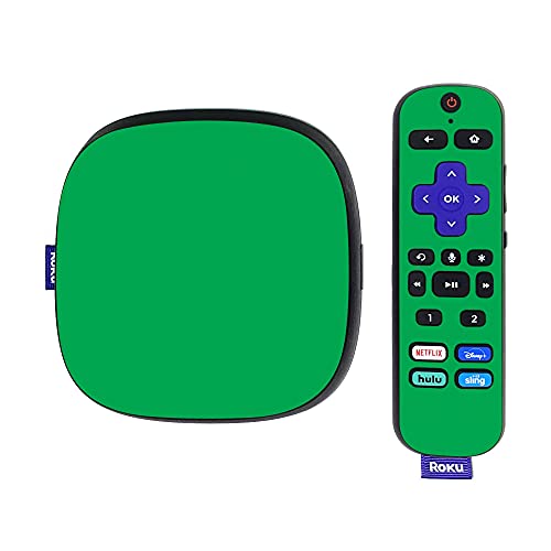 MightySkins Skin Compatible with Roku Ultra HDR 4K Streaming Media Player (2020) - Solid Green | Protective, Durable, and Unique Vinyl Decal wrap Cover | Easy to Apply | Made in The USA