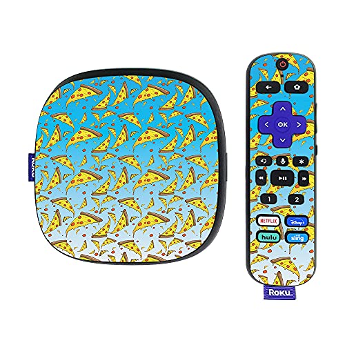 MightySkins Skin Compatible with Roku Ultra HDR 4K Streaming Media Player (2020) - Raining Pizza | Protective, Durable, and Unique Vinyl Decal wrap Cover | Easy to Apply | Made in The USA