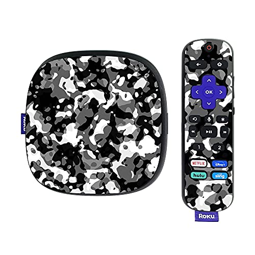 MightySkins Skin Compatible with Roku Ultra HDR 4K Streaming Media Player (2020) - Black Modern Camo | Protective, Durable, and Unique Vinyl Decal wrap Cover | Easy to Apply | Made in The USA