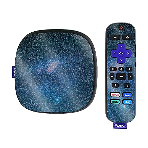 MightySkins Glossy Glitter Skin Compatible with Roku Ultra HDR 4K Streaming Media Player (2020) - Night Sky | Protective, Durable High-Gloss Glitter Finish | Easy to Apply | Made in The USA
