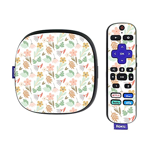 MightySkins Skin Compatible with Roku Ultra HDR 4K Streaming Media Player (2020) - Neutral Flowers | Protective, Durable, and Unique Vinyl Decal wrap Cover | Easy to Apply | Made in The USA