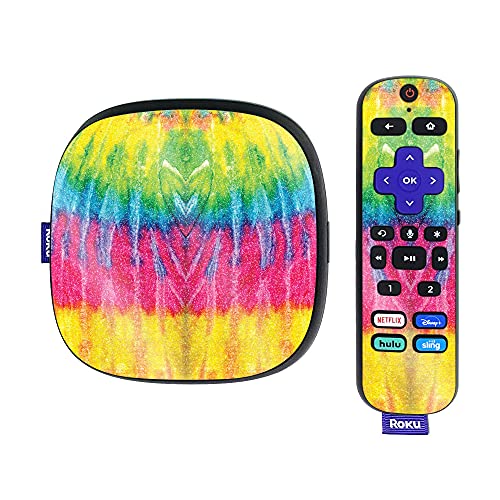 MightySkins Glossy Glitter Skin Compatible with Roku Ultra HDR 4K Streaming Media Player (2020) - Tie Dye 2 | Protective, Durable High-Gloss Glitter Finish | Easy to Apply | Made in The USA
