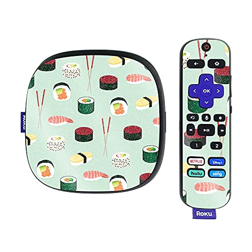MightySkins Glossy Glitter Skin Compatible with Roku Ultra HDR 4K Streaming Media Player (2020) - Sushi | Protective, Durable High-Gloss Glitter Finish | Easy to Apply | Made in The USA