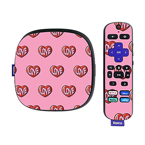 MightySkins Skin Compatible with Roku Ultra HDR 4K Streaming Media Player (2020) - Retro Love | Protective, Durable, and Unique Vinyl Decal wrap Cover | Easy to Apply | Made in The USA
