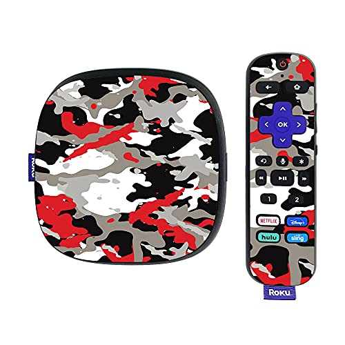 MightySkins Skin Compatible With Roku Ultra HDR 4K Streaming Media Player (2020) - Red Camo | Protective, Durable, and Unique Vinyl Decal wrap cover | Easy To Apply and Change Styles | Made in the USA