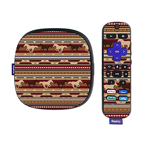 MightySkins Skin Compatible with Roku Ultra HDR 4K Streaming Media Player (2020) - Western Horses | Protective, Durable, and Unique Vinyl Decal wrap Cover | Easy to Apply | Made in The USA