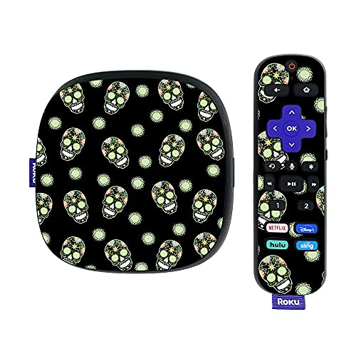 MightySkins Skin Compatible with Roku Ultra HDR 4K Streaming Media Player (2020) - Nighttime Skulls | Protective, Durable, and Unique Vinyl Decal wrap Cover | Easy to Applys | Made in The USA