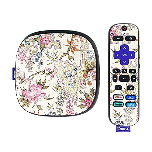 MightySkins Glossy Glitter Skin Compatible with Roku Ultra HDR 4K Streaming Media Player (2020) - Floral Design | Protective, Durable High-Gloss Glitter Finish | Easy to Apply | Made in The USA