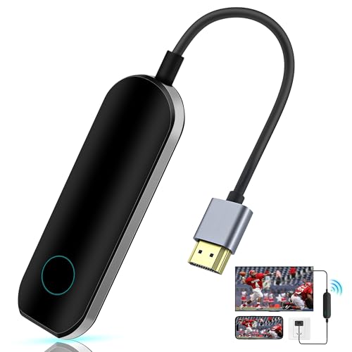 avedio links Wireless Display Adapter, HDMI Adapter for iPhone to TV, Plug & Play 2.4G/5G Wireless HDMI Cable for iPad/iPhone/MacBook Video Mirroring Dongle Receiver to Monitor/Projector/TV (Black)
