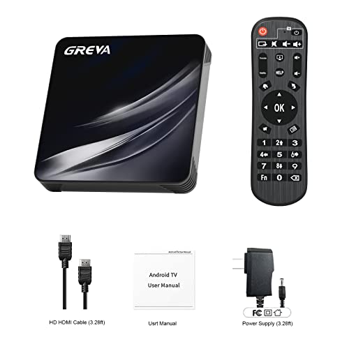 GREVA 8K TV Box Android 13.0 4GB RAM 64GB ROM RK3528, NEW Android Box Chipsatz Unterstützung WiFi6 HDR10 BT5.0 USB3.0 HDMI 2.0 10/100M Ethernet LAN 3D HD Smart TV Box Bluetooth Internet